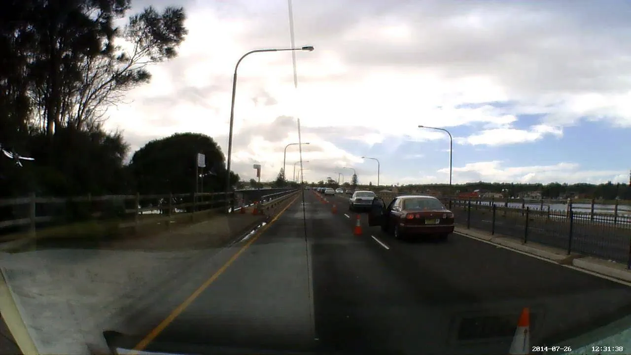 Dash camera still from an SSTC vehicle