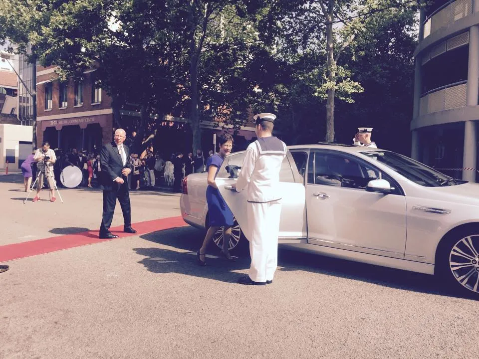 The Governor of NSW arriving at the RSL Veterans’ Centre East Sydney