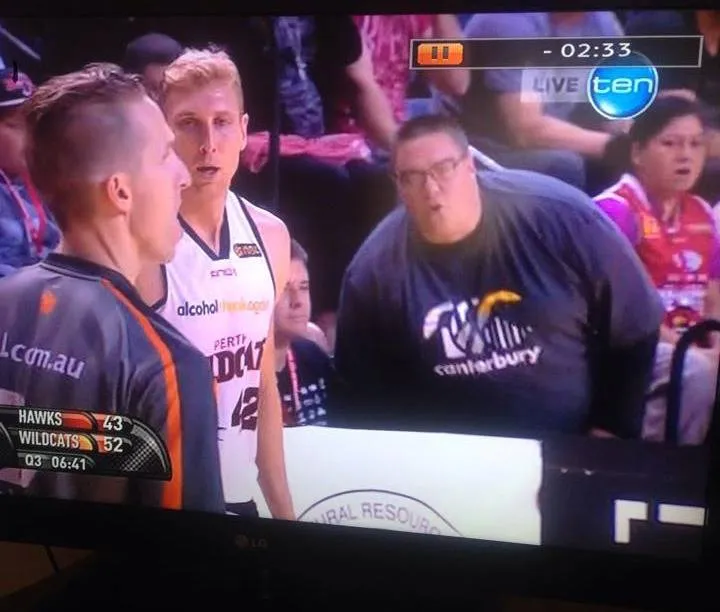 SSTC signage courtside at a Wollongong Hawks game
